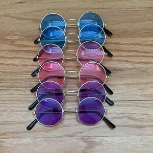 Kids Retro Round Costume Glasses Set with Colorful Lenses
